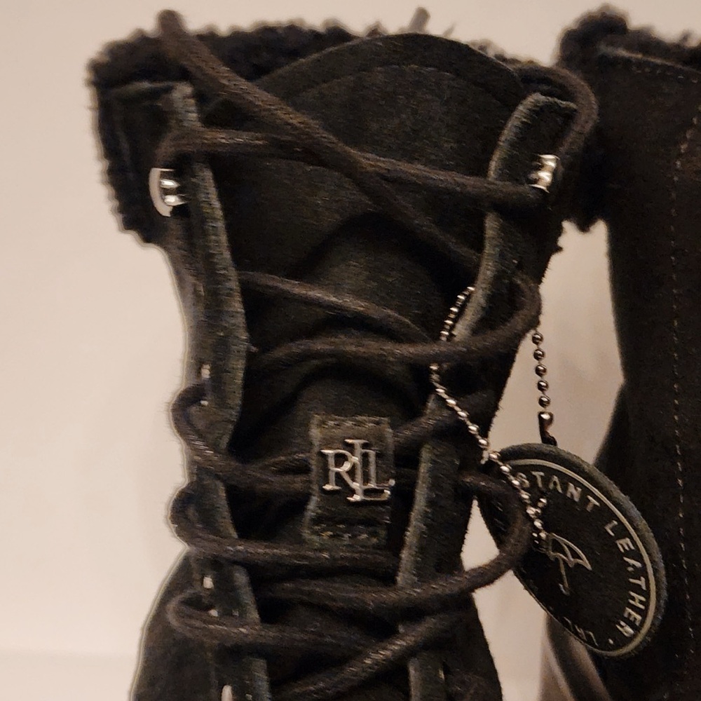 Lauren Ralph Lauren Carlee Bootie Women’s Black Suede Women's Boots Size 7 & 7.5 - Picture 6 of 15